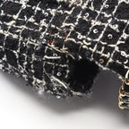 Chanel Shoulder Bag Quilted Top Handle Mini Flap Black White Fabric — view 9