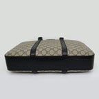 Gucci GG Supreme 2way Briefcase Bag Beige Black Leather — view 5