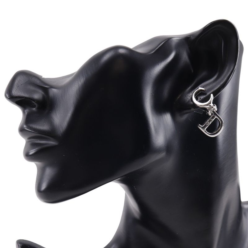 Christian Dior CD Logo Metal Silver 5.5 g Earrings — view 3