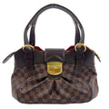 Louis Vuitton Sistine PM Damier Ebene Leather Brown Handbag Gold