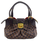 Louis Vuitton Sistine PM Damier Ebene Leather Brown Handbag Gold