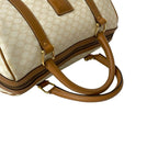 Celine Vintage Macadam Blason Triomphe Pattern Leather Handbag Mini Boston Bag