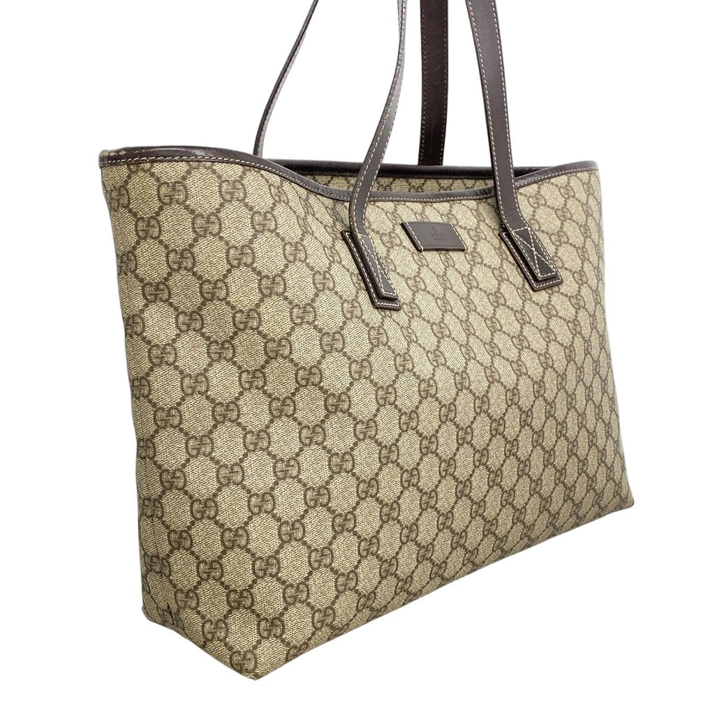 Gucci Tote GG Supreme Brown Silver — view 2