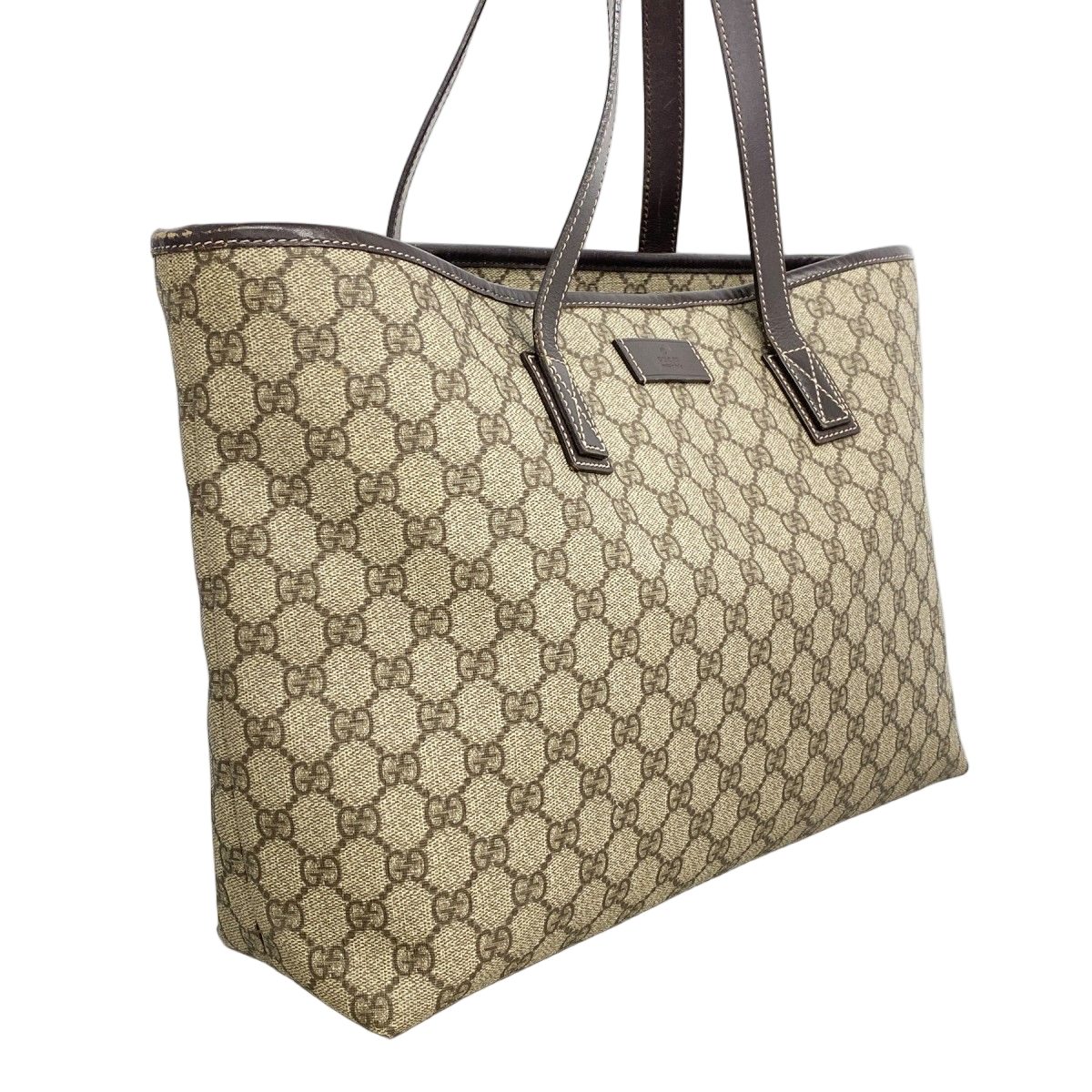 Gucci Tote GG Supreme Brown Silver — view 2