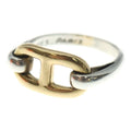 Hermes Vintage Chaine D'ancre Ring Silver Gold