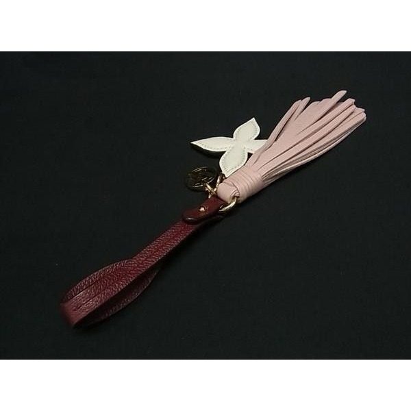 Louis Vuitton Bag Charm Visual Sac Tassel Pink Red White Leather Gold — view 2