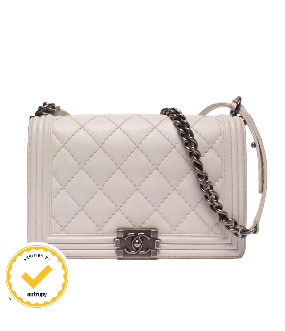 Chanel Chain Shoulder Bag Quilted Silver
