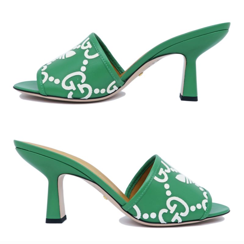 Gucci Adidas Collaboration Sandals Green Size 40 Mule Heel — view 3