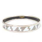 Hermes Emile PM Enamel Bracelet Carte A Jouet Bangle Silver White — view 2