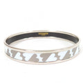 Hermes Emile PM Enamel Bracelet Carte A Jouet Bangle Silver White