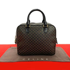 Celine Vintage Macadam Blason Triomphe Pattern Leather Handbag Mini Boston Bag — view 2