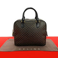 Celine Vintage Macadam Blason Triomphe Pattern Leather Handbag Mini Boston Bag