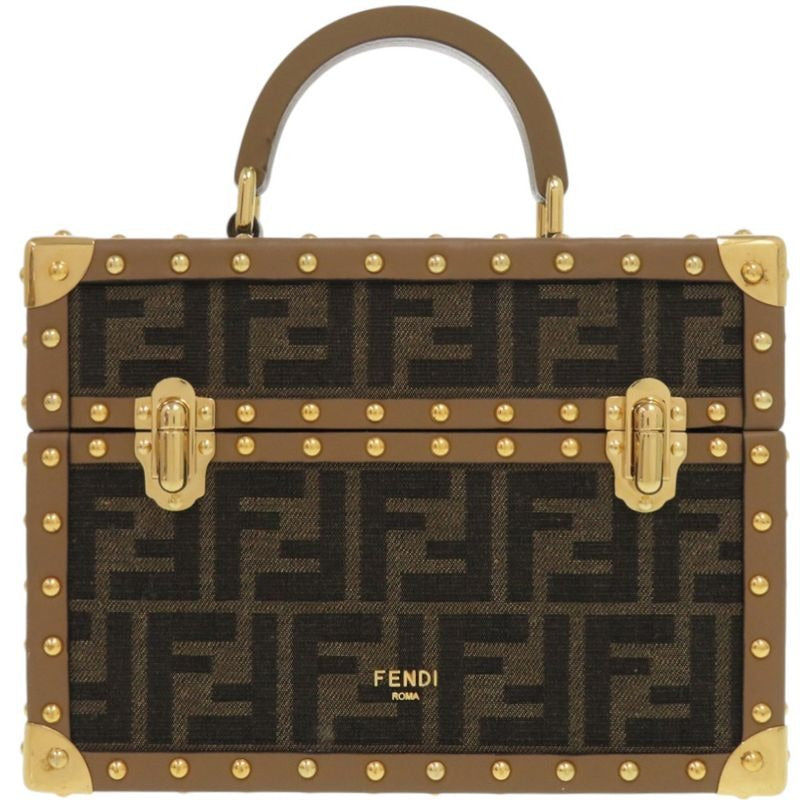 Fendi Flegrance Trunk 3 Bottles Storage 7 As300 As3 Uf1 lmn Metal FF Jacquard Brown