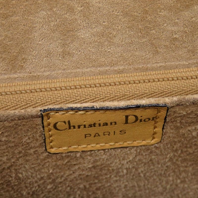 Christian Dior Vintage Leather Beige Gold Hardware Shoulder Bag 0697 — view 9