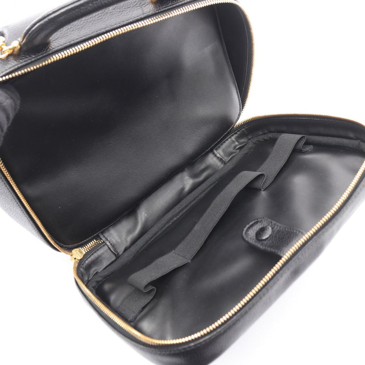 Chanel Handbag CC Logo Black Calf CC 2-Way Vanity Bag — view 5