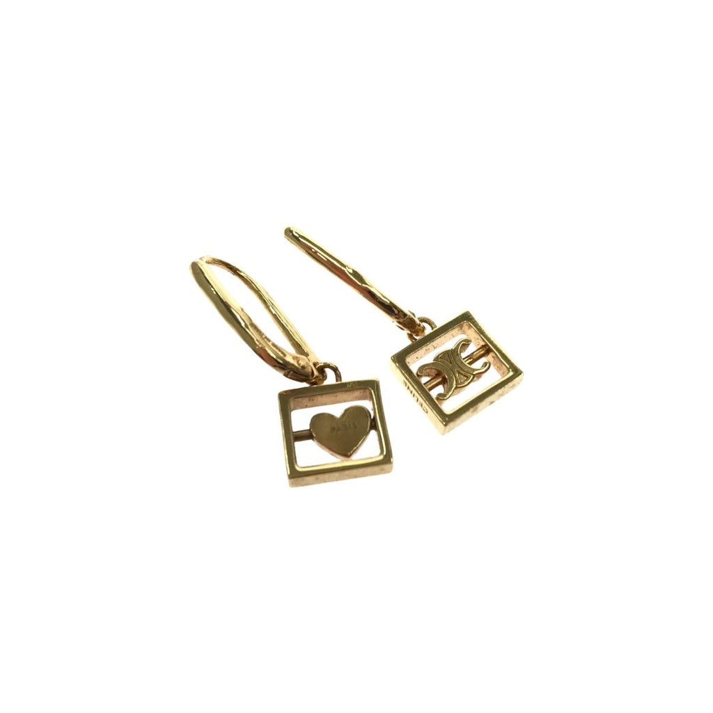 Celine Earrings Heart & Logo Gold Color Accessories — view 3