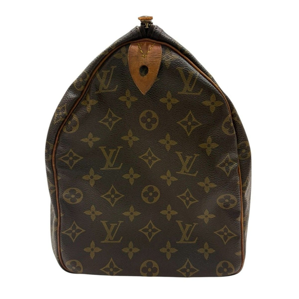 Louis Vuitton Monogram Speedy Brown Gold Leather Mini Boston Bag — view 3