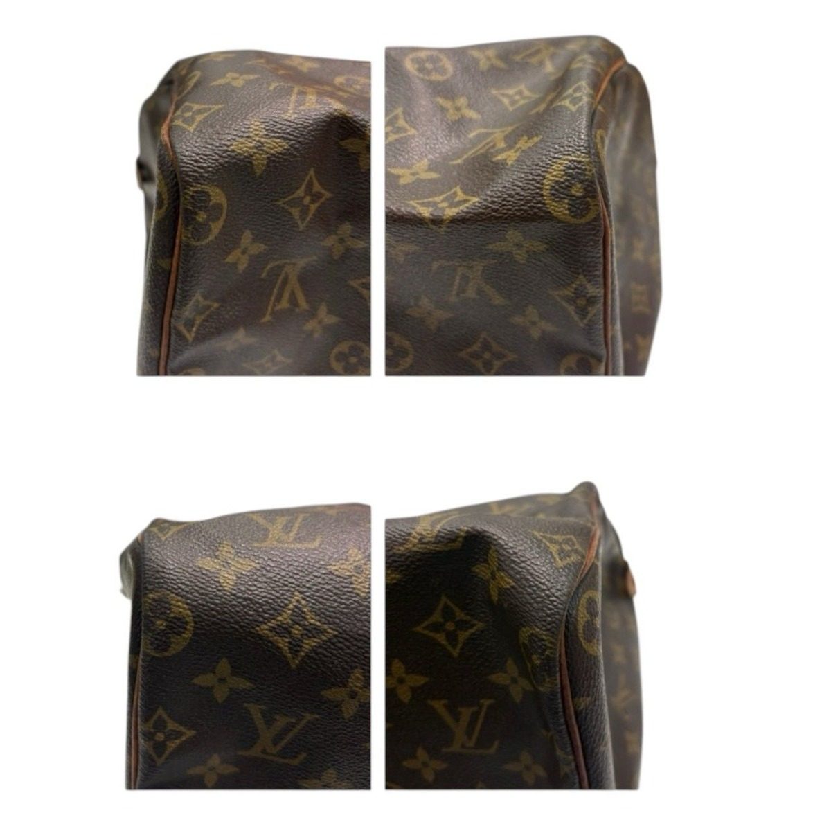 Louis Vuitton Monogram Speedy Brown Gold Leather Mini Boston Bag — view 5