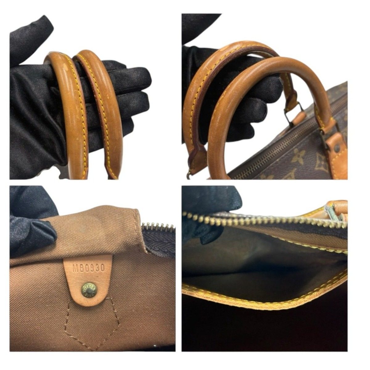 Louis Vuitton Monogram Speedy Brown Gold Leather Mini Boston Bag — view 7