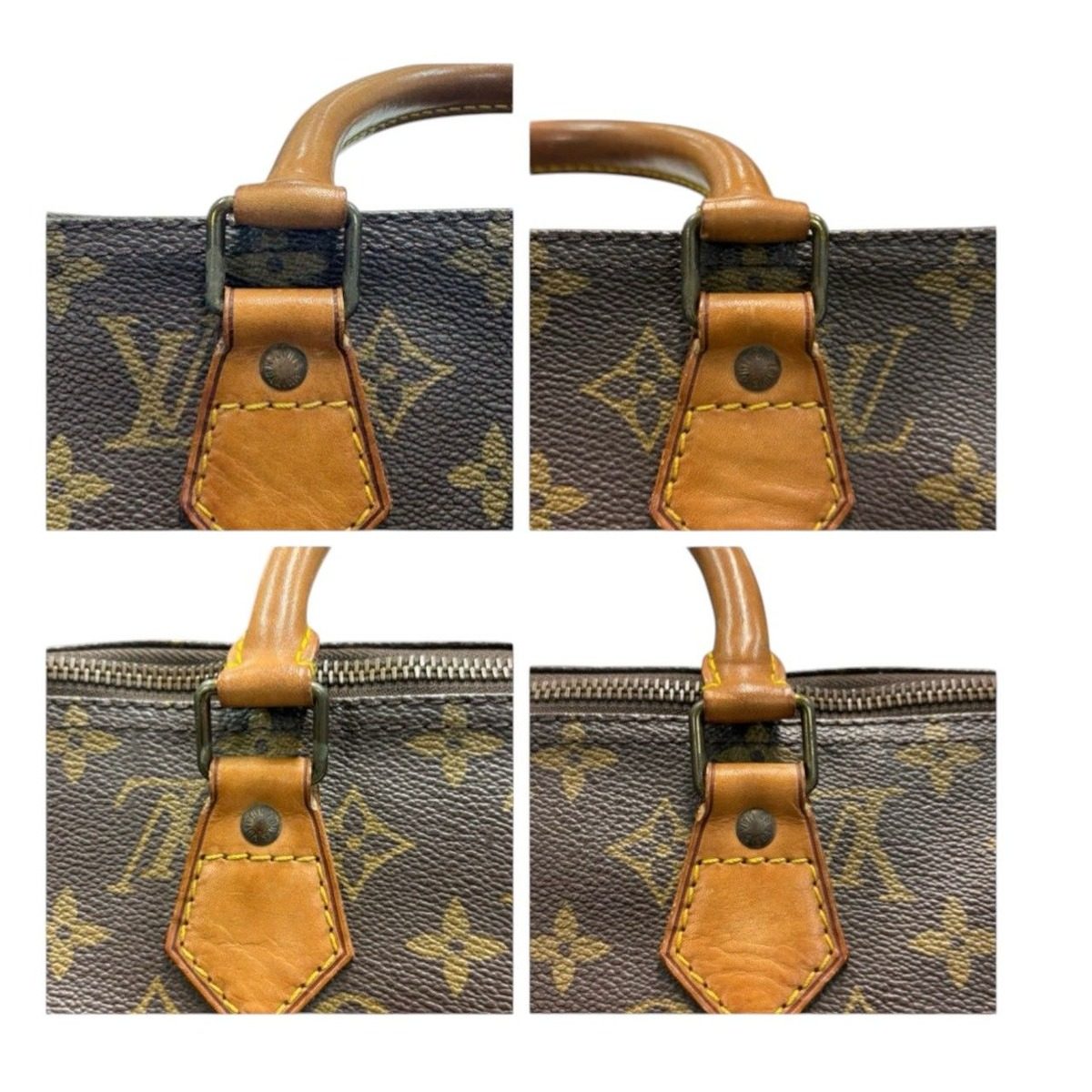 Louis Vuitton Monogram Speedy Brown Gold Leather Mini Boston Bag — view 8