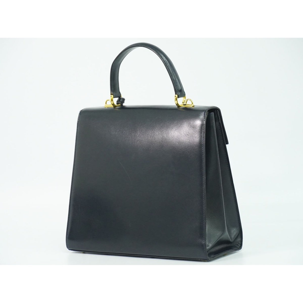 Gucci Lock Handbag Leather Navy Bag — view 2