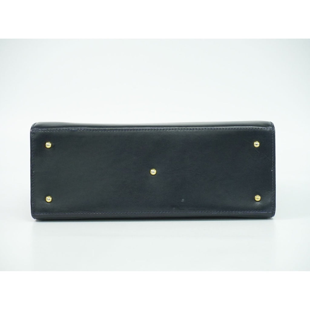 Gucci Lock Handbag Leather Navy Bag — view 3