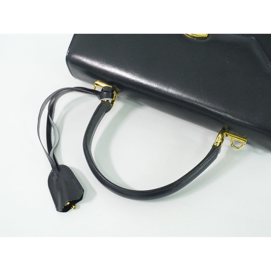 Gucci Lock Handbag Leather Navy Bag — view 5