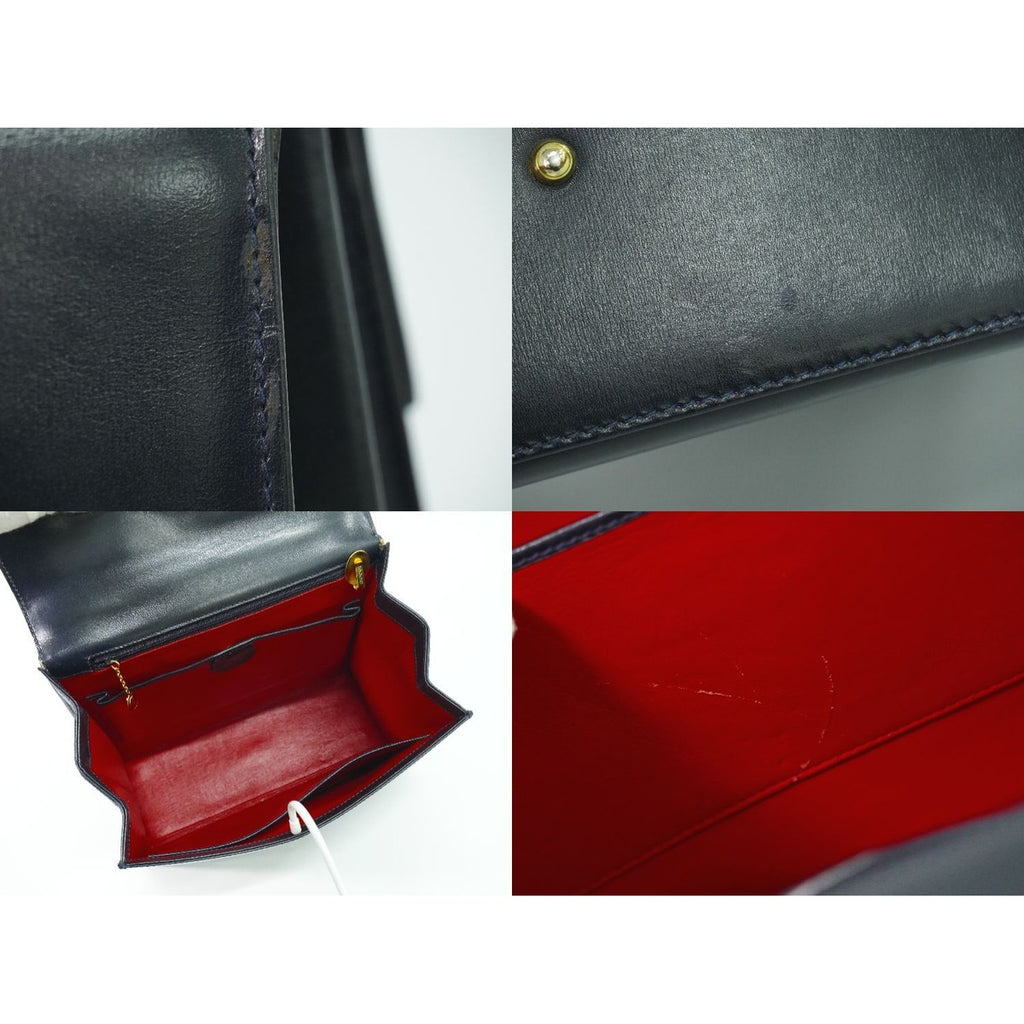 Gucci Lock Handbag Leather Navy Bag — view 8