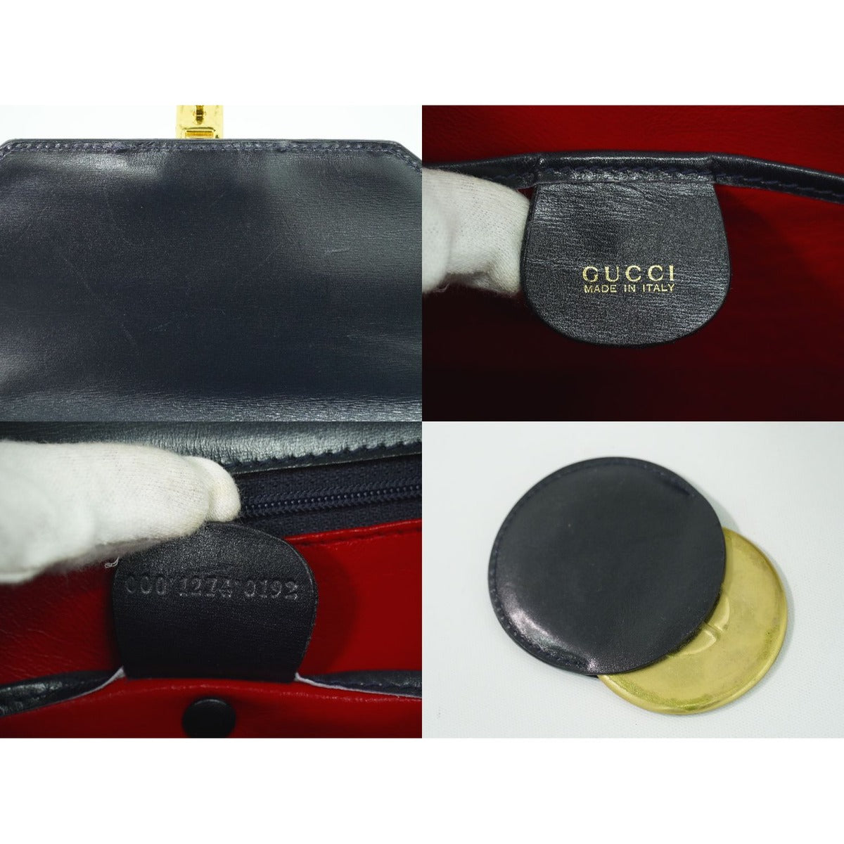 Gucci Lock Handbag Leather Navy Bag — view 9