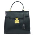 Gucci Lock Handbag Leather Navy Bag