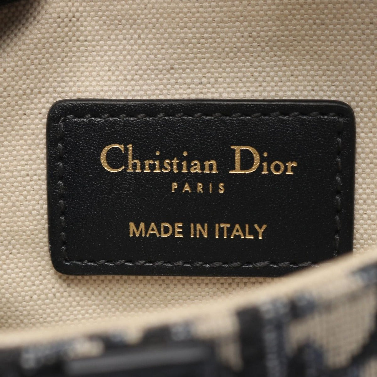 Dior Saddle Bag Mini Oblique Peacock Navy Canvas Leather Ivory Navy. Black — view 4