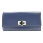 Fendi Peekaboo 8 M0377 Calf Navy Long Wallet