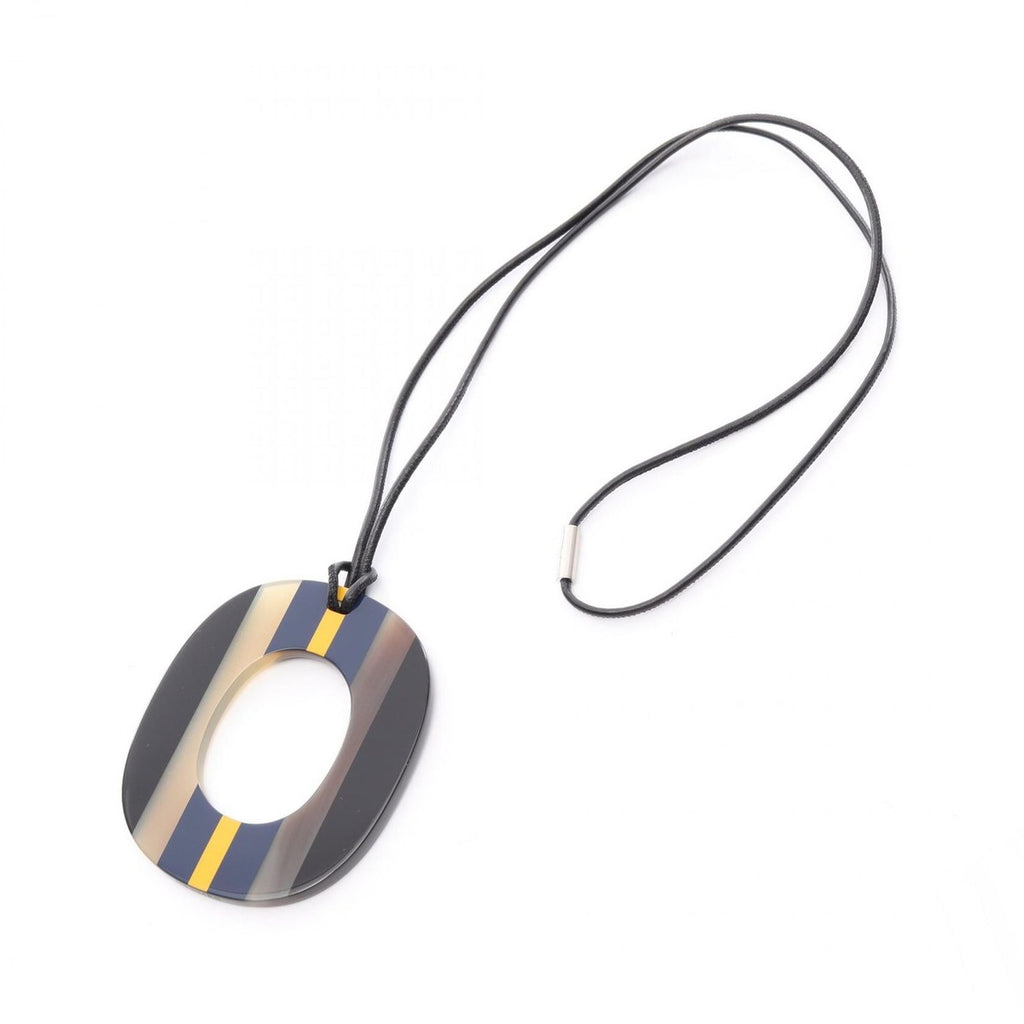 Hermes Necklace Islamic Pop Leather Black Navy. Yellow — view 3