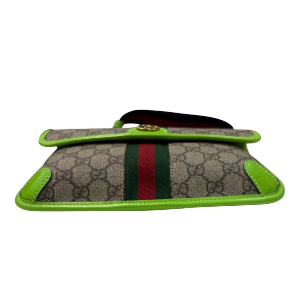 Gucci Ophidia Beige Gold GG Supreme Canvas Leather Shoulder Bag — view 4