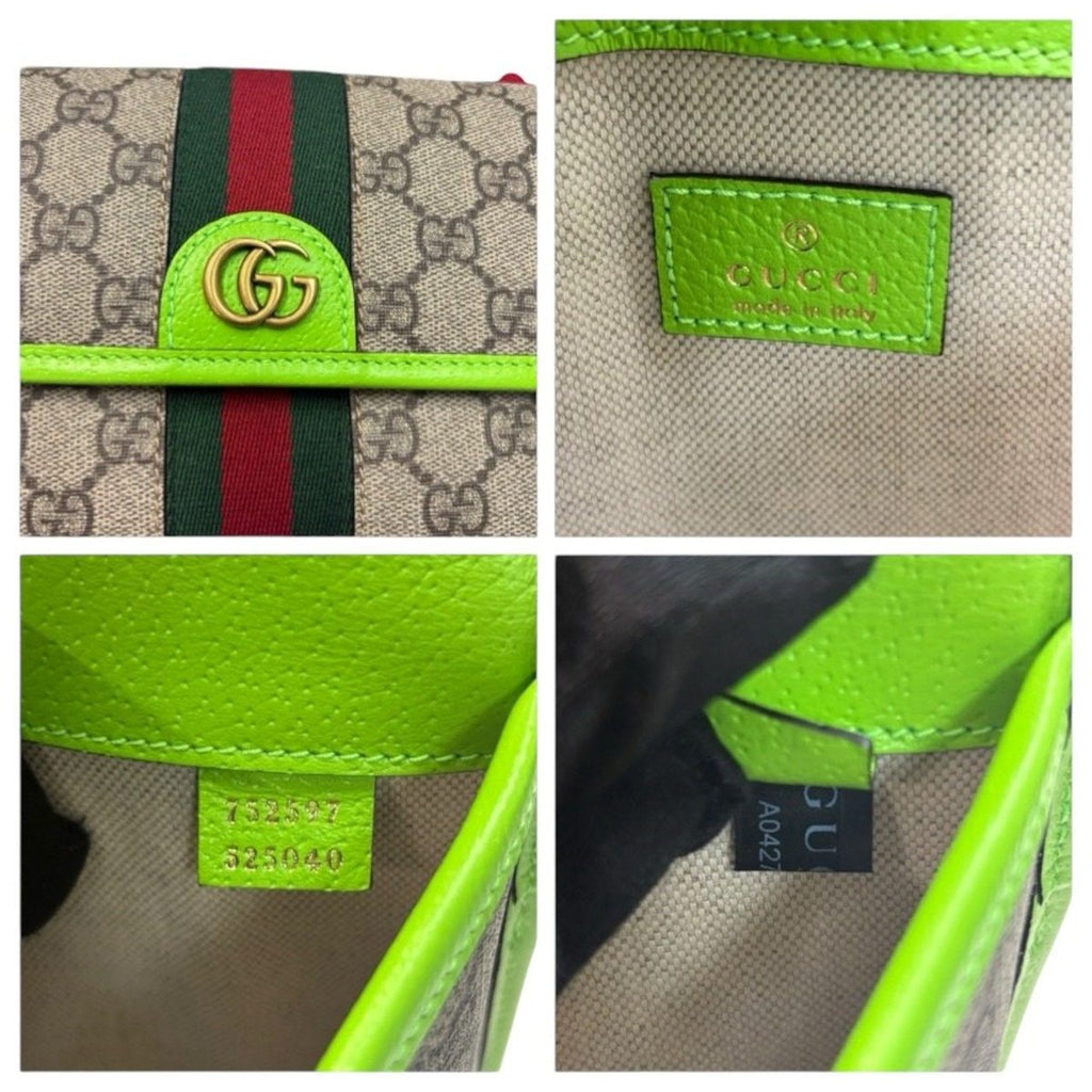 Gucci Ophidia Beige Gold GG Supreme Canvas Leather Shoulder Bag — view 6
