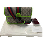 Gucci Ophidia Beige Gold GG Supreme Canvas Leather Shoulder Bag