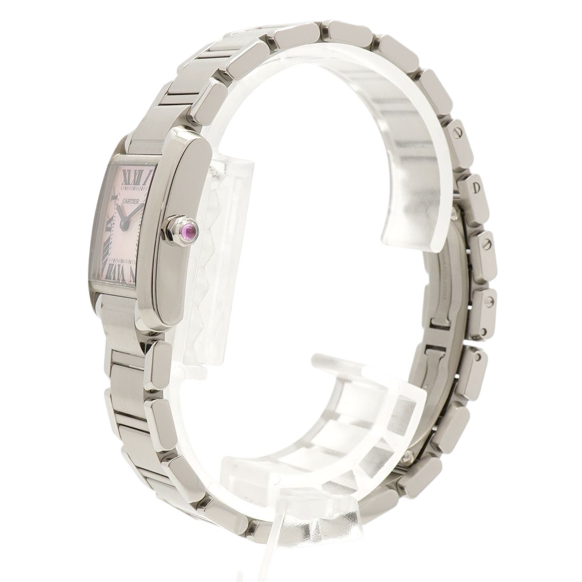 Cartier Tank Francaise SM Pink Dial Watch — view 2