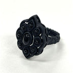Gucci Michele Period Stone Faux Pearl Flower Ring 10 Black — view 2