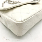 Chanel Caviar Leather CC Logo Turnlock Chain Shoulder Bag White — view 4