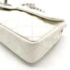Chanel Caviar Leather CC Logo Turnlock Chain Shoulder Bag White — view 5