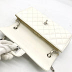 Chanel Caviar Leather CC Logo Turnlock Chain Shoulder Bag White — view 7