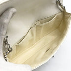 Chanel Caviar Leather CC Logo Turnlock Chain Shoulder Bag White — view 8
