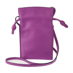 Loewe Flamenco Pocket Shoulder Bag A411 F10 X01 Nappa Leather Purple Drawstring