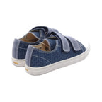 Fendi Sneakers Zucchino Kids Velcro Navy Canvas Leather — view 2