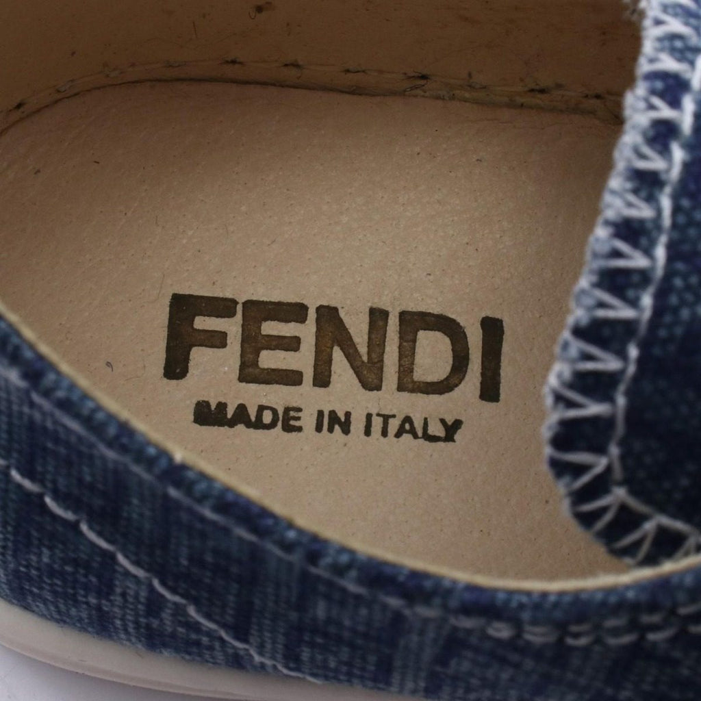 Fendi Sneakers Zucchino Kids Velcro Navy Canvas Leather — view 5