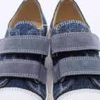Fendi Sneakers Zucchino Kids Velcro Navy Canvas Leather — view 7