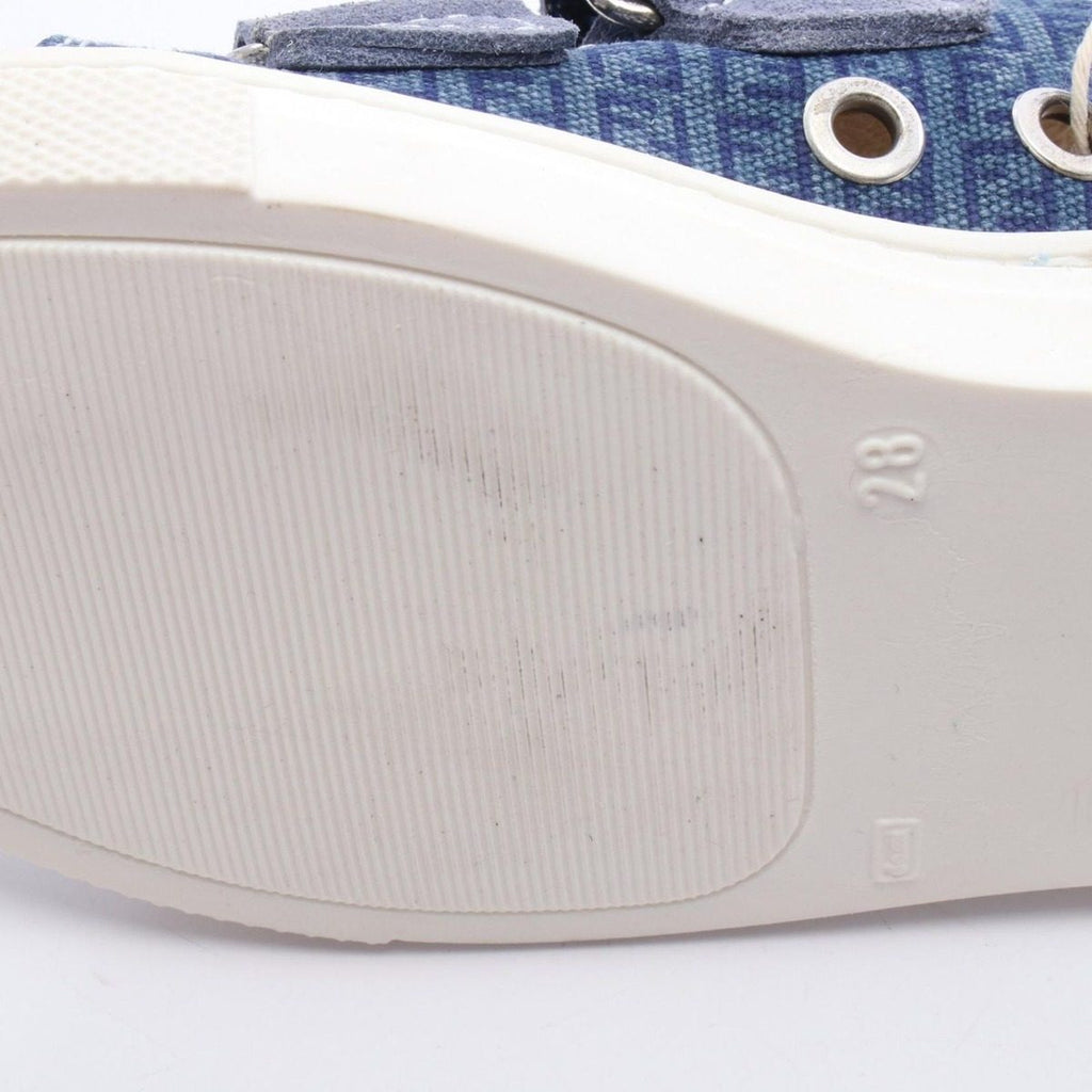 Fendi Sneakers Zucchino Kids Velcro Navy Canvas Leather — view 8