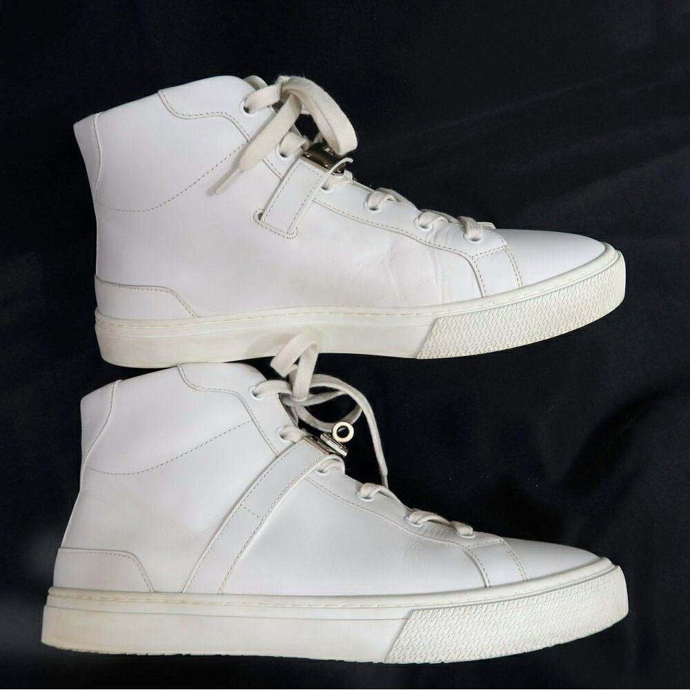 Hermes Daydream High Cut Sneakers 40.5 Leather White Shoes — view 4