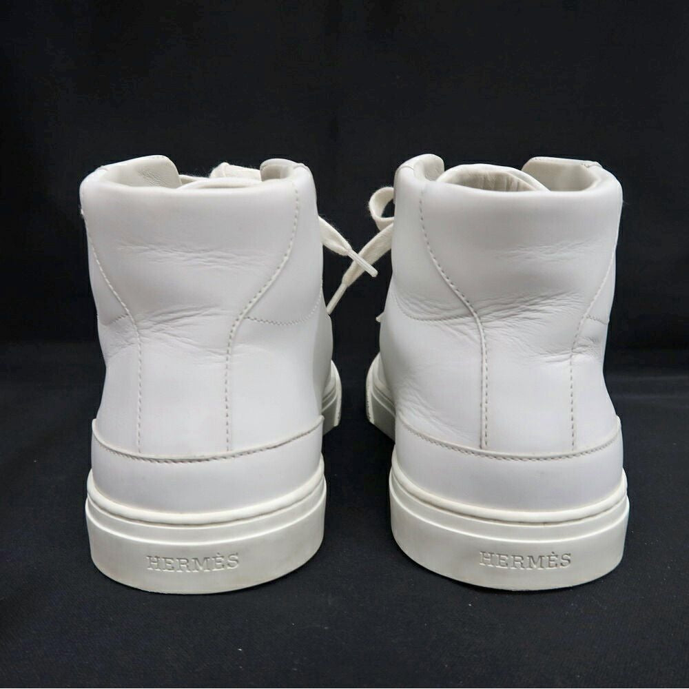 Hermes Daydream High Cut Sneakers 40.5 Leather White Shoes — view 5