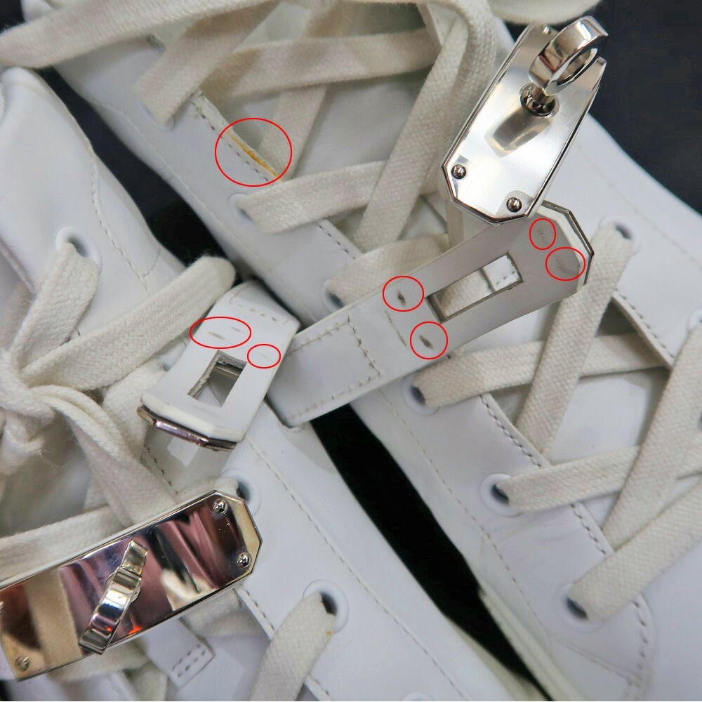 Hermes Daydream High Cut Sneakers 40.5 Leather White Shoes — view 8